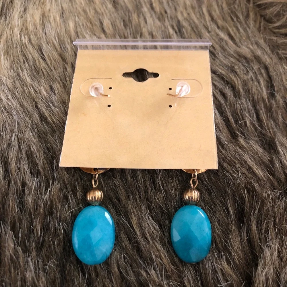 Vintage repurpose faceted glass dangle earrings